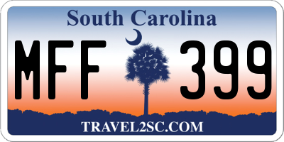 SC license plate MFF399