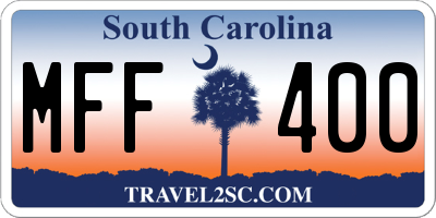 SC license plate MFF400