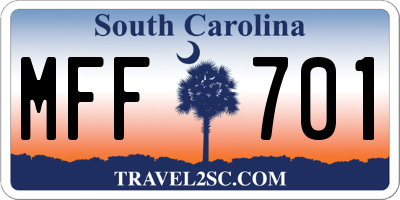 SC license plate MFF701