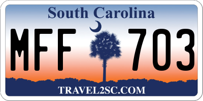 SC license plate MFF703