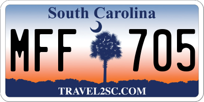SC license plate MFF705