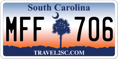 SC license plate MFF706