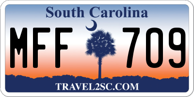 SC license plate MFF709