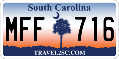 SC license plate MFF716