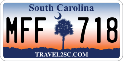 SC license plate MFF718