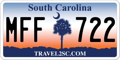 SC license plate MFF722