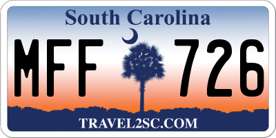 SC license plate MFF726