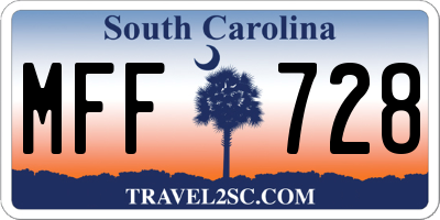 SC license plate MFF728