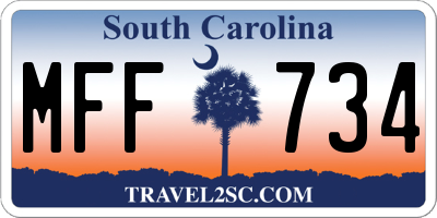SC license plate MFF734
