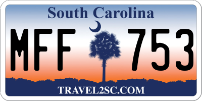 SC license plate MFF753
