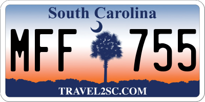 SC license plate MFF755