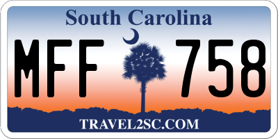 SC license plate MFF758