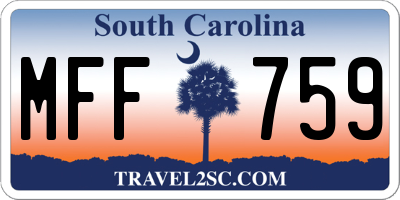 SC license plate MFF759
