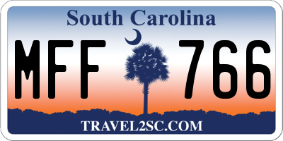 SC license plate MFF766