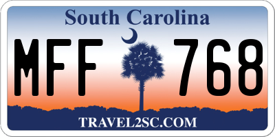 SC license plate MFF768