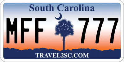 SC license plate MFF777