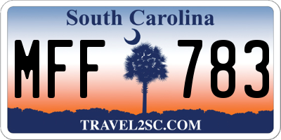 SC license plate MFF783
