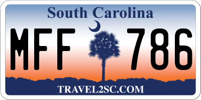 SC license plate MFF786