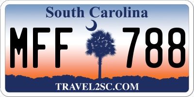 SC license plate MFF788