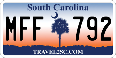 SC license plate MFF792