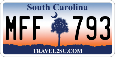 SC license plate MFF793