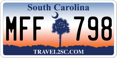 SC license plate MFF798