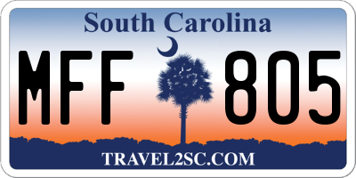 SC license plate MFF805