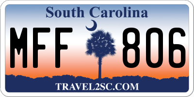 SC license plate MFF806