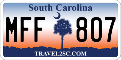 SC license plate MFF807