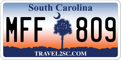 SC license plate MFF809