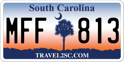 SC license plate MFF813