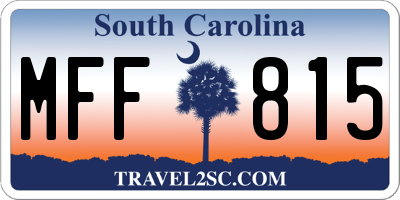 SC license plate MFF815