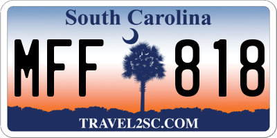 SC license plate MFF818