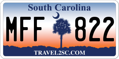 SC license plate MFF822
