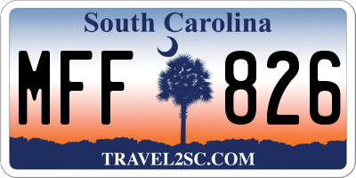 SC license plate MFF826