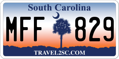 SC license plate MFF829