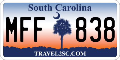SC license plate MFF838