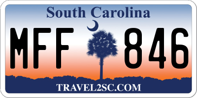SC license plate MFF846
