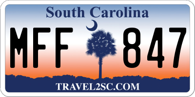 SC license plate MFF847