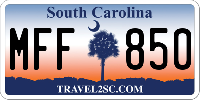 SC license plate MFF850