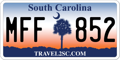 SC license plate MFF852
