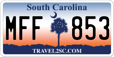 SC license plate MFF853