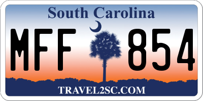 SC license plate MFF854
