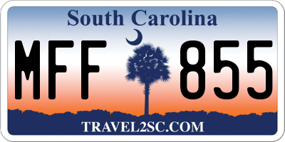 SC license plate MFF855