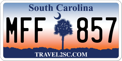 SC license plate MFF857