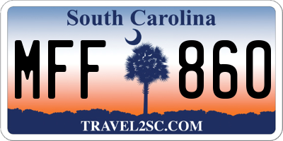 SC license plate MFF860