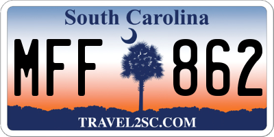SC license plate MFF862