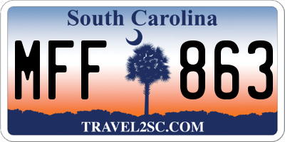 SC license plate MFF863