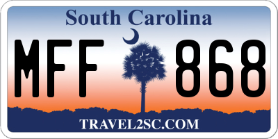 SC license plate MFF868