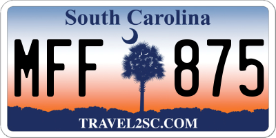 SC license plate MFF875